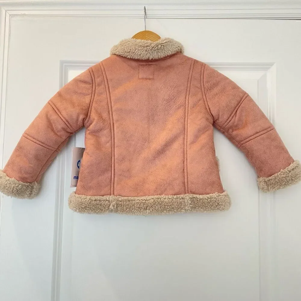 Mayoral Fleece Lined Faux Suede Coat Jacket size 4